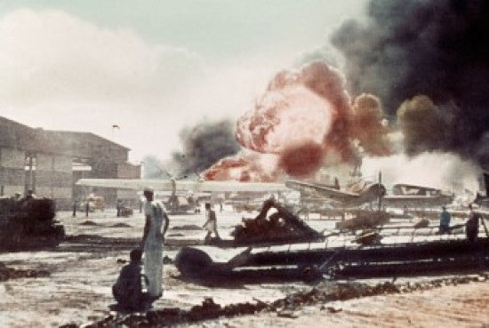 USS Shaw Explodes at Pearl Harbor Fine Art Print
