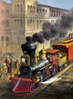 Lightning Express Trains Leaving The Junction - Fine Art Print by Currier & Ives