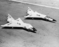 High Angle View of Two Fighter Planes - Convair F-102A Delta Dagger Fine Art Print
