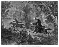 The Legend of Sleepy Hollow Engraving - Headless Horseman Scares Ichabod Crane | Poster Print by Granger Collection