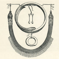 Pompeii Jewelry Art Print - Necklace, Ring, Bracelet & Earring by Hilary Jane Morgan