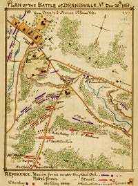 Plan of the Battle of Dranesville Fine Art Print by Robert Knox Sneden