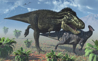 Tyrannosaurus Rex Hunting Parasaurolophus Fine Art Print