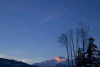 Moon and Alpenglow Fine Art Print by Yuichi Takasaka