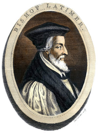 Hugh Latimer Colored Engraving - 18th Century Fine Art Print