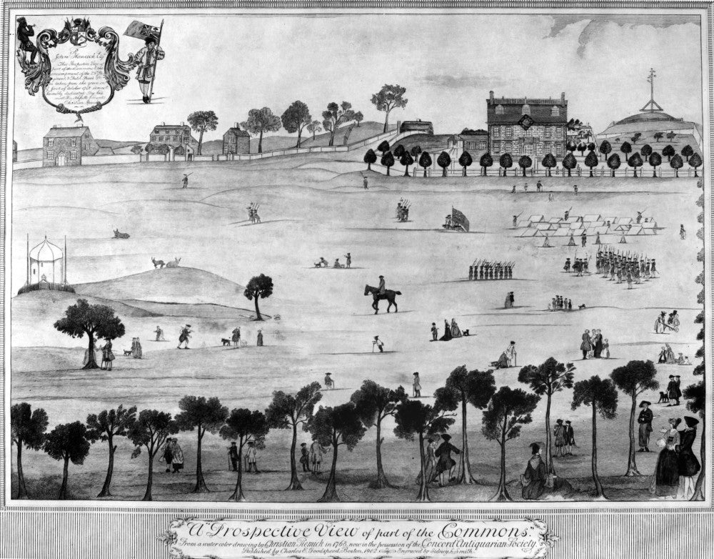 Boston Common 1768 Line Engraving Fine Art Print by Granger Collection
