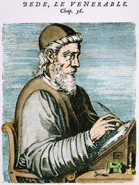 Saint Bede Fine Art Print - 16th Century Line Engraving