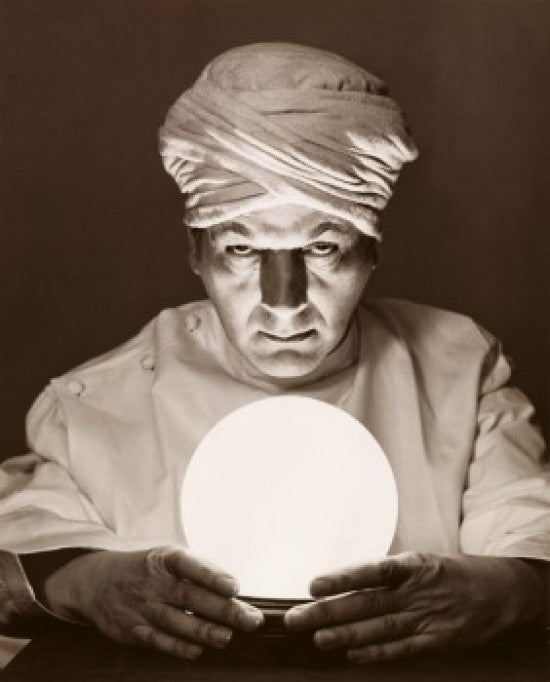 Close-Up of a Fortune Teller with Crystal Ball Fine Art Print