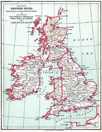 British Isles Vintage Map Print (C1890) by Granger Collection