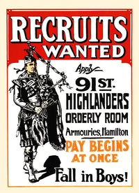 Soldier Playing Bagpipes Fine Art Print - Unknown Artist
