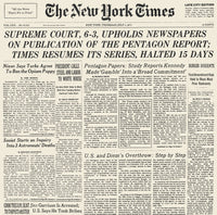 Pentagon Papers Front Page Fine Art Print - July 1, 1971