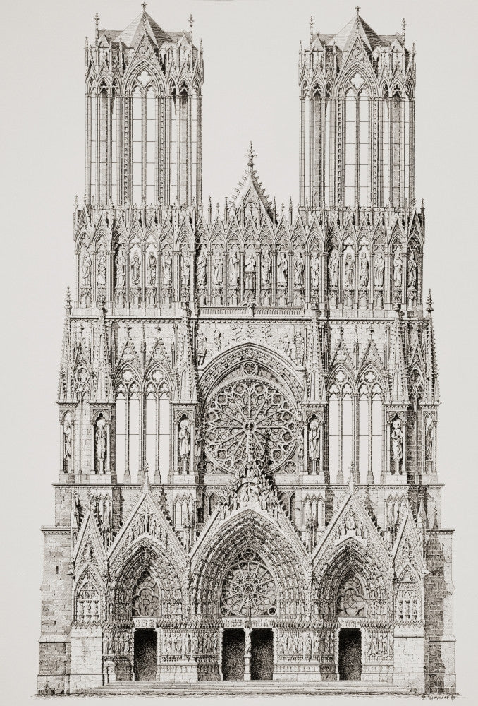 Notre-Dame De Reims Cathedral Fine Art Print by Ken Welsh