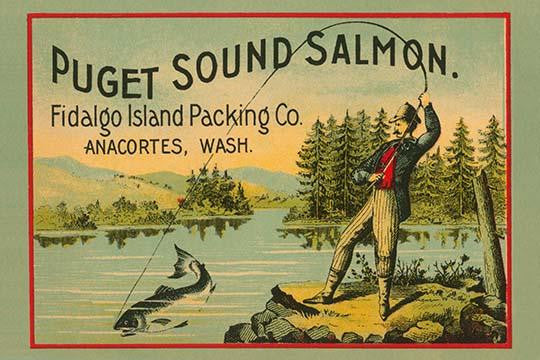 Victorian Era Salmon Can Label Fine Art Print by Schmidt Litho Co.