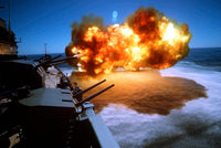 Battleship USS Missouri Firing Mark 7 16-Inch Gun Fine Art Print by Stocktrek Images