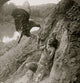 Indian on Mountain Side Attacked by Eagle Fine Art Print