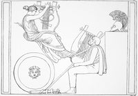Homer Invoking The Muse Fine Art Print - Line Engraving by John Flaxman