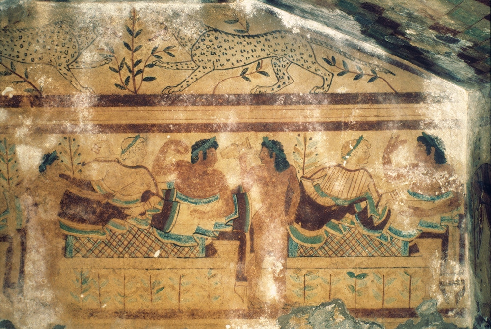 Etruscan Art: Banquet Scene from Tomb of the Leopards Fine Art Print