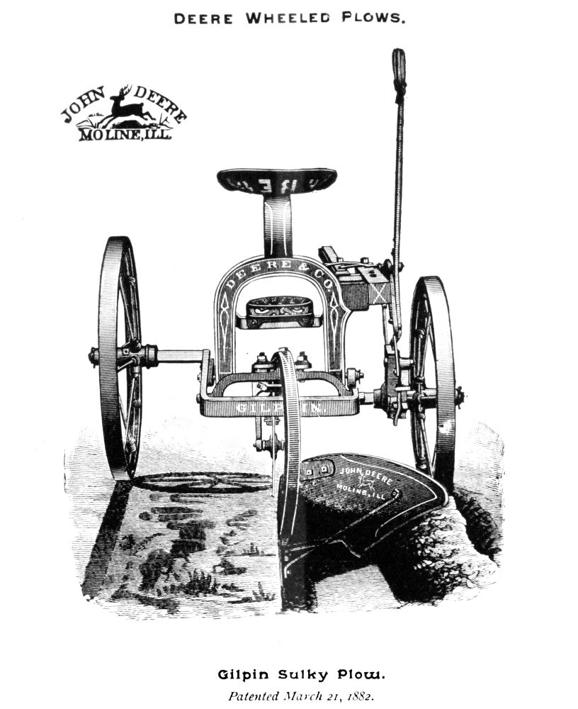 John Deere Plow Fine Art Print - 1882 Engraving by Granger Collection