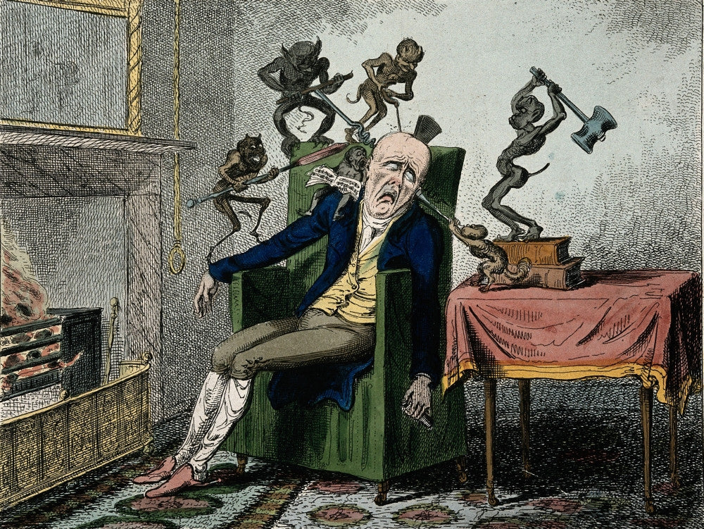 Man with Excruciating Headache Fine Art Print, 1835 by Science Source
