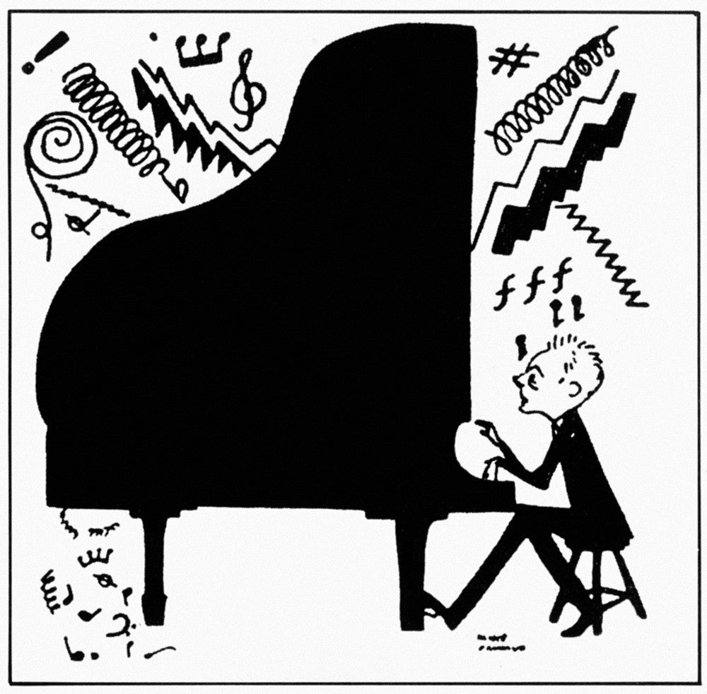 Bela Bartok American Caricature Drawing Fine Art Print by Granger