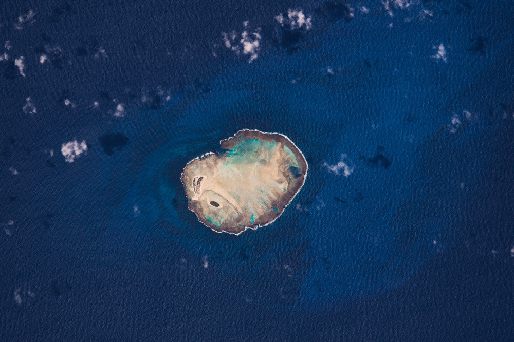 Satellite View of Rocas Atoll in South Atlantic Ocean Fine Art Print