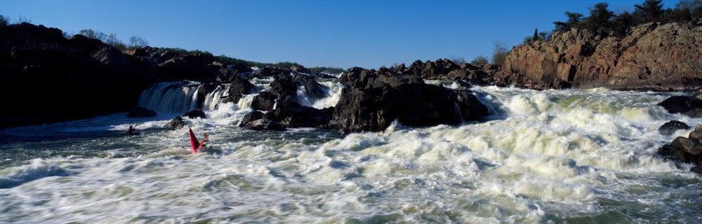 Person Kayaking in Great Falls, Potomac River Art Print by Panoramic Images