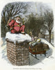 Thomas Nast Christmas Eve Santa Claus Color Engraving Poster Print