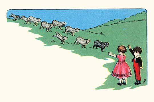 The Sheep Can Back Across the Meadow Fine Art Print by Queen Holden