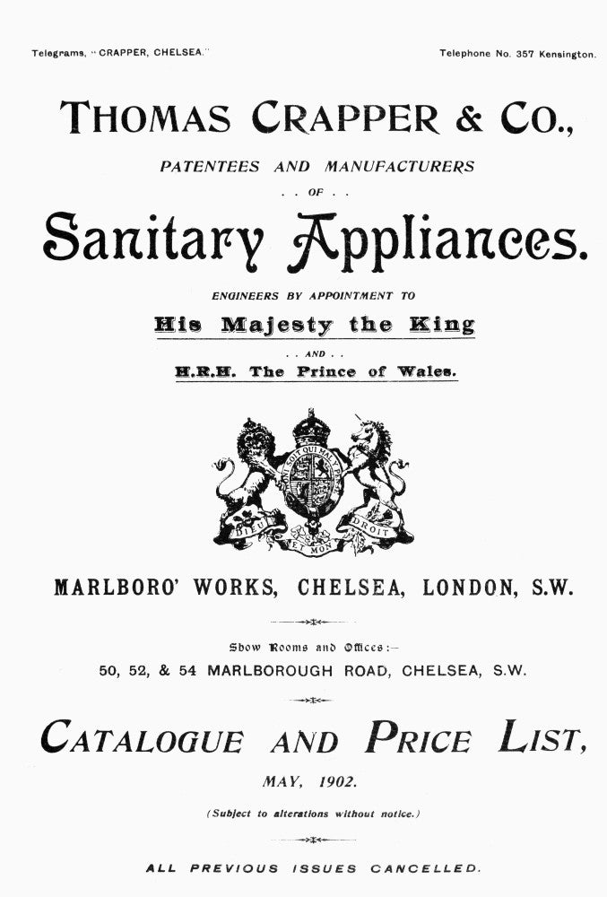 Crapper Catalogue Fine Art Print - 1902 Sanitary Appliances