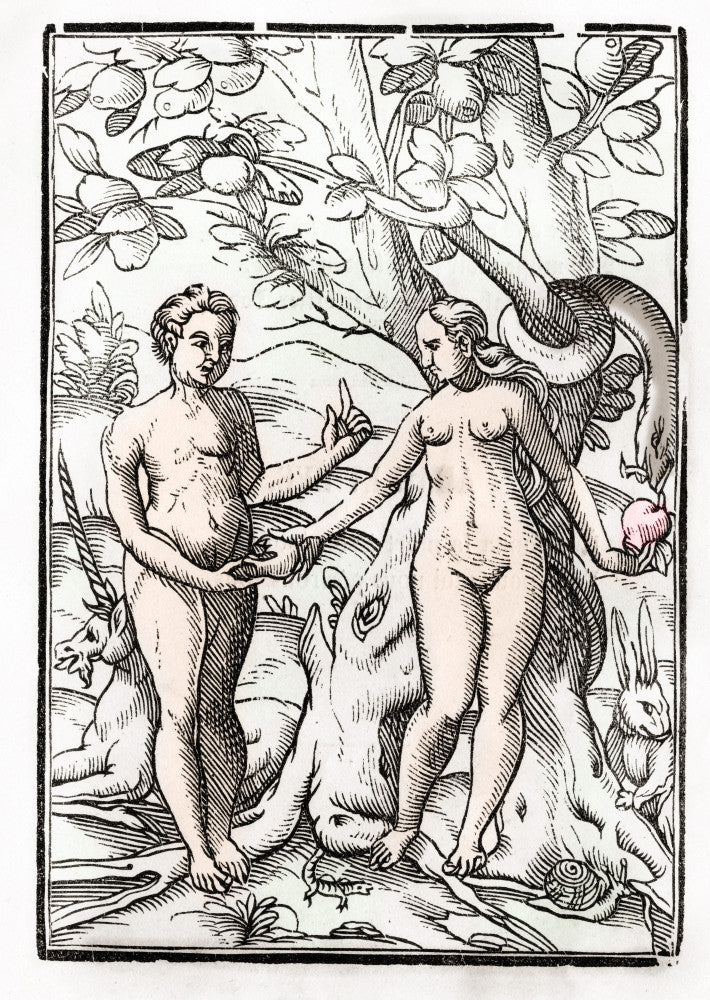 Adam and Eve in the Garden of Eden Fine Art Print by Ken Welsh