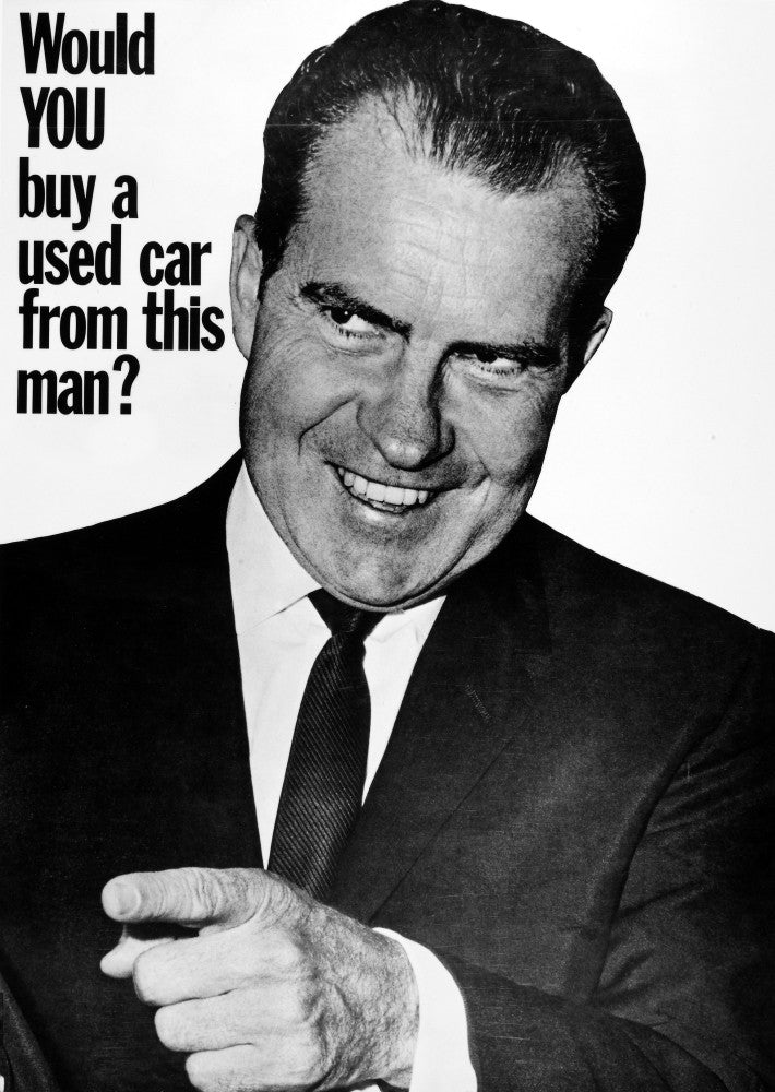 Anti-Nixon 1960 Political Poster Print - 'Would You Buy A Used Car?'