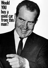 Anti-Nixon 1960 Political Poster Print - 'Would You Buy A Used Car?'