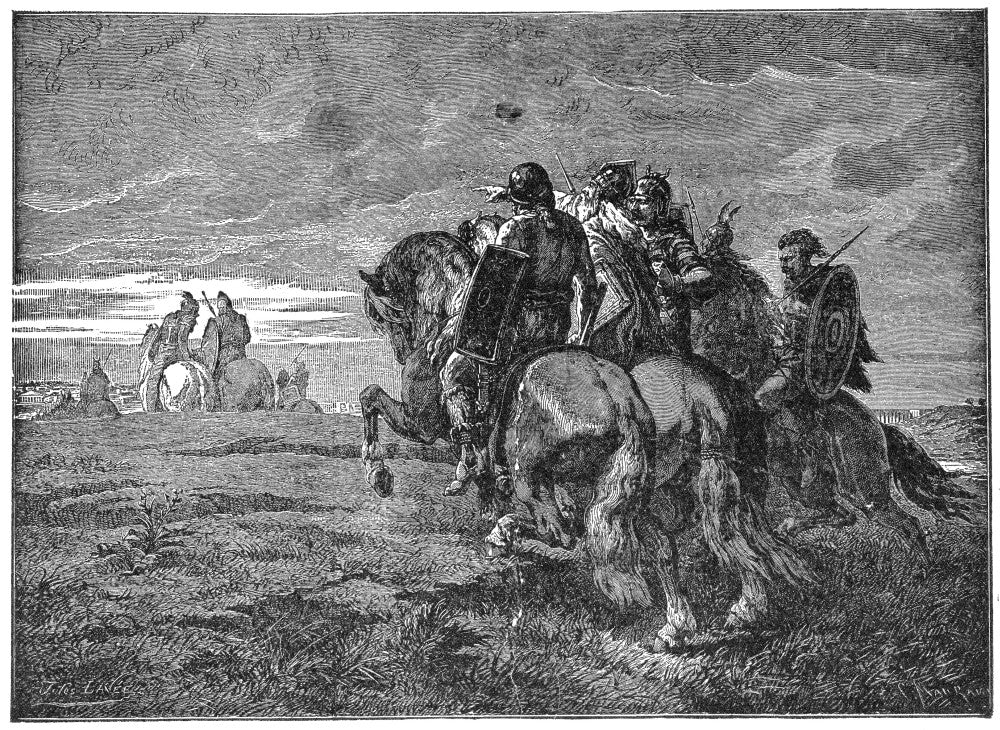 Parthian Warriors 19th Century Wood Engraving Fine Art Print by Granger Collection