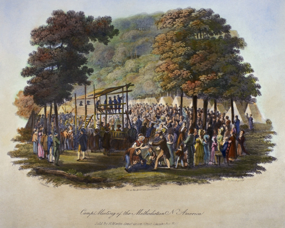 Methodist Camp Meeting Aquatint Engraving Fine Art Print by Granger Collection