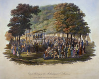 Methodist Camp Meeting Aquatint Engraving Fine Art Print by Granger Collection