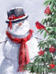 Snowman and Cardinal Fine Art Print by The Macneil Studio (18x24)