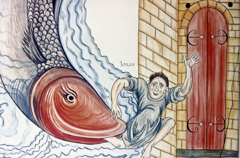 Jonah and the Whale Manuscript Illumination Art Print