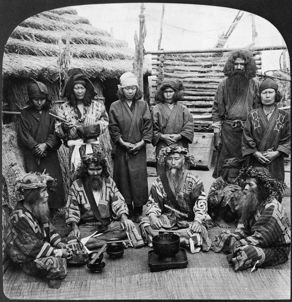 Ainu Men in Feast Attire Fine Art Print from Yezo, Japan - C1906