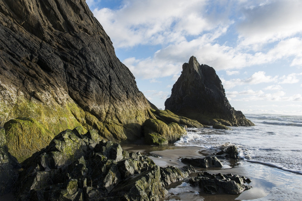 Rock Extends into the Surf - Oregon Coast Fine Art Print by Robert L. Potts