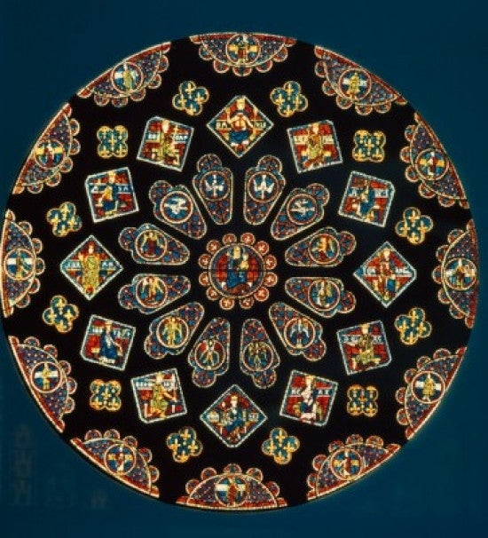 Glorification of the Virgin North Rose Stained Glass Window Poster Print