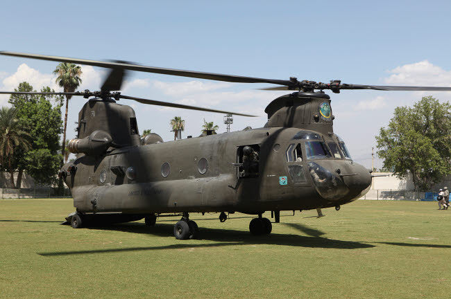 US Army CH-47 Chinook Helicopter in Afghanistan Fine Art Print by VWPics