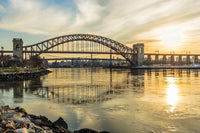 Hell Gate and RFK Triboro Bridges at Sunset Fine Art Print by F. M. Kearney
