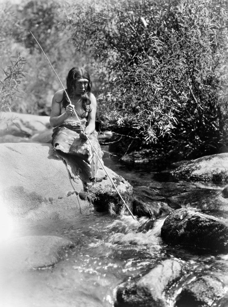 California Miwok Man Photograph Print by Edward Curtis - 1924