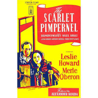 The Scarlet Pimpernel movie poster print featuring Leslie Howard and Merle Oberon, 1934.