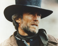 Clint Eastwood close-up portrait photo print featuring hat and beard.
