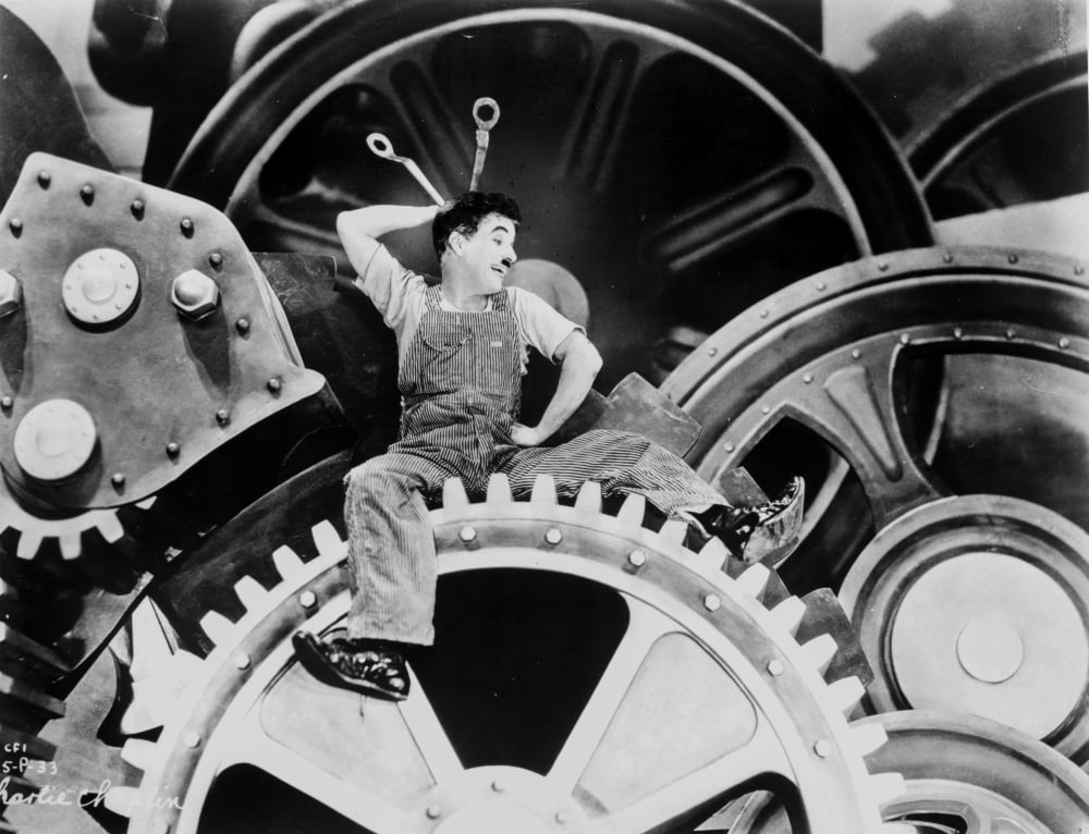 Charlie Chaplin film still from Modern Times photo print