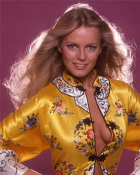 Cheryl Ladd Yellow Kimono Back Lighting Photo Print
