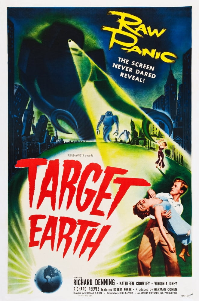 Target Earth Movie Masterprint Poster Print featuring Richard Denning and Kathleen Crowley, 1954 classic film.