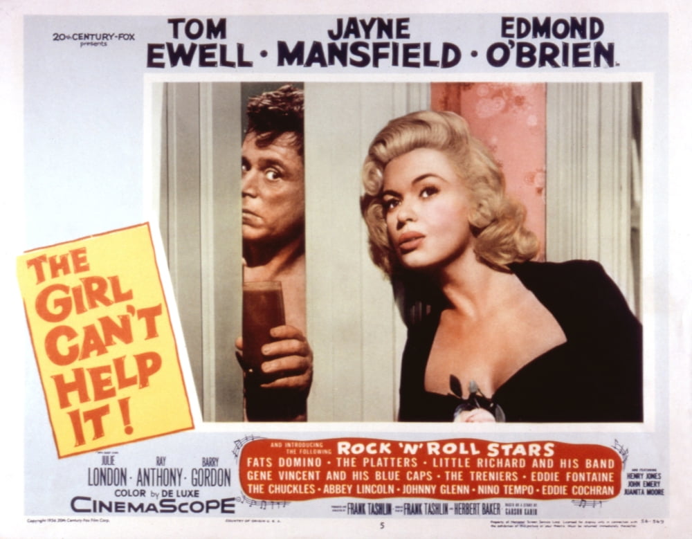 The Girl Can't Help It movie masterprint poster featuring Tom Ewell and Jayne Mansfield, 1956.