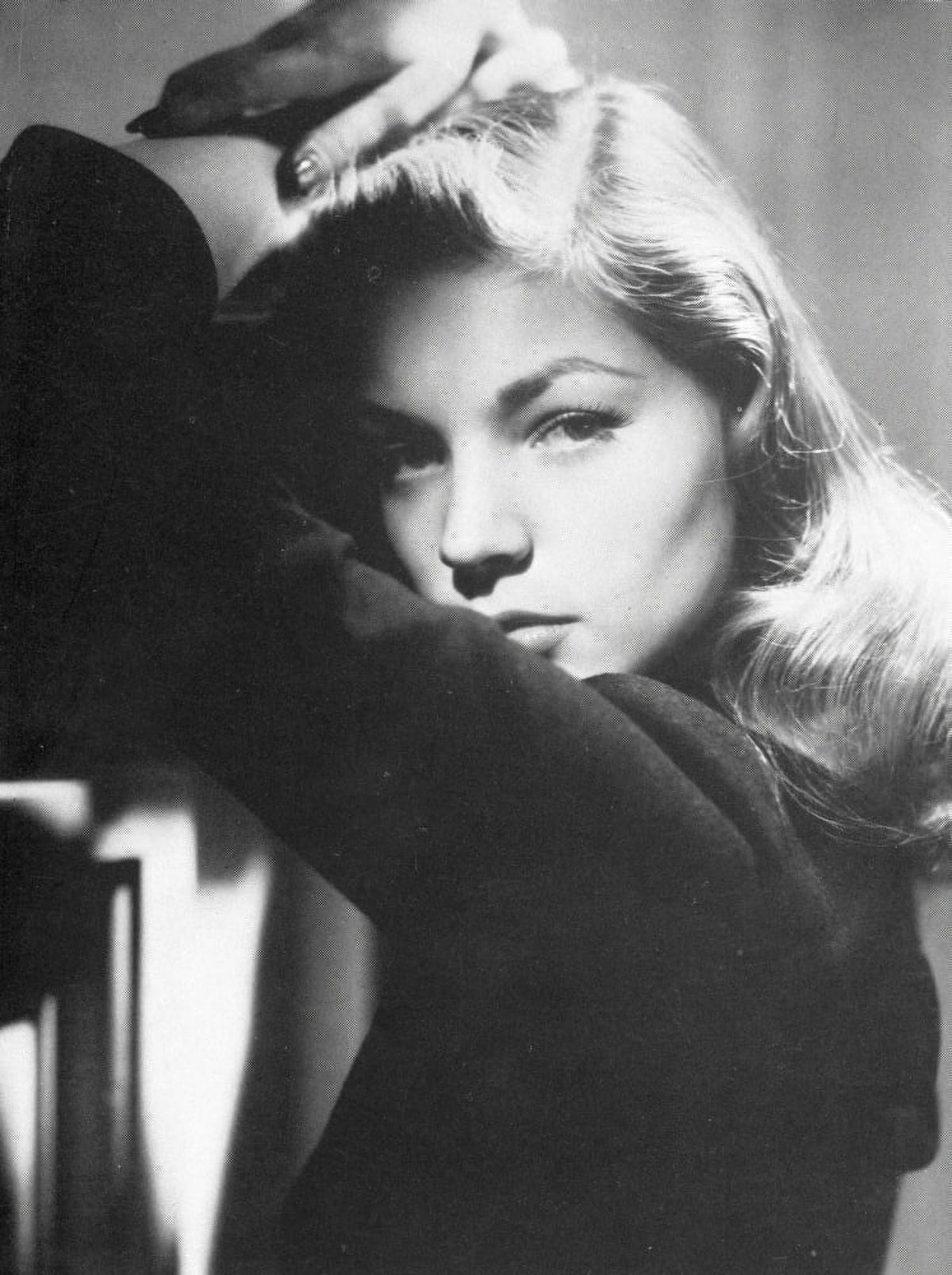 Lauren Bacall Classic Photo Print showcasing Hollywood elegance.